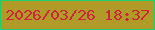 文字の大きさ：2、枠の色：1ed06b、背景の色：b09b29、文字の色：cf2637 無料ブログパーツのブログ時計