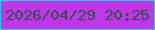 文字の大きさ：4、枠の色：1ed0e4、背景の色：c135ec、文字の色：1f584b 無料ブログパーツのブログ時計