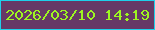 文字の大きさ：3、枠の色：1ed1ea、背景の色：663966、文字の色：9df621 無料ブログパーツのブログ時計