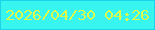 文字の大きさ：3、枠の色：1ed2e9、背景の色：39f5f0、文字の色：dafa4d 無料ブログパーツのブログ時計
