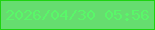 文字の大きさ：2、枠の色：1ed310、背景の色：66dd6f、文字の色：59f769 無料ブログパーツのブログ時計