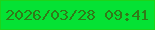 文字の大きさ：3、枠の色：1ed31a、背景の色：04e234、文字の色：307b18 無料ブログパーツのブログ時計