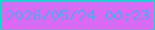 文字の大きさ：2、枠の色：1ed3c9、背景の色：d96af3、文字の色：5aa4ef 無料ブログパーツのブログ時計