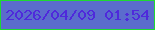 文字の大きさ：3、枠の色：1ed932、背景の色：5b6ccd、文字の色：4f29db 無料ブログパーツのブログ時計