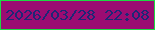文字の大きさ：5、枠の色：1ed943、背景の色：9b0c72、文字の色：1e2776 無料ブログパーツのブログ時計