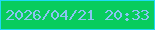 文字の大きさ：4、枠の色：1ed9f6、背景の色：08cc5e、文字の色：8ac4f3 無料ブログパーツのブログ時計