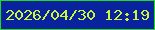 文字の大きさ：4、枠の色：1edb1e、背景の色：09239f、文字の色：cdf53b 無料ブログパーツのブログ時計