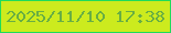 文字の大きさ：3、枠の色：1edb5b、背景の色：cceb1e、文字の色：68ae43 無料ブログパーツのブログ時計