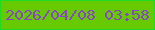 文字の大きさ：2、枠の色：1edc25、背景の色：67ca00、文字の色：8a44cb 無料ブログパーツのブログ時計