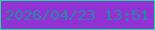 文字の大きさ：4、枠の色：1ede9d、背景の色：9232d4、文字の色：2986a5 無料ブログパーツのブログ時計