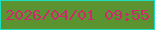 文字の大きさ：5、枠の色：1edec2、背景の色：5a932f、文字の色：cd2a6c 無料ブログパーツのブログ時計