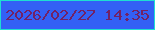 文字の大きさ：4、枠の色：1eded2、背景の色：3360f5、文字の色：722165 無料ブログパーツのブログ時計
