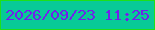 文字の大きさ：3、枠の色：1ee019、背景の色：08ca97、文字の色：7220eb 無料ブログパーツのブログ時計