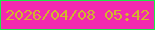 文字の大きさ：4、枠の色：1ee849、背景の色：f22aaf、文字の色：d2b52d 無料ブログパーツのブログ時計