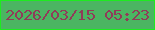 文字の大きさ：5、枠の色：1eeb20、背景の色：4bb562、文字の色：903c59 無料ブログパーツのブログ時計