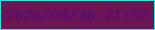 文字の大きさ：5、枠の色：1eeddd、背景の色：6d1554、文字の色：510b7a 無料ブログパーツのブログ時計