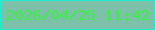 文字の大きさ：5、枠の色：1eeecf、背景の色：7ec1ab、文字の色：38f140 無料ブログパーツのブログ時計