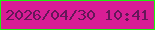 文字の大きさ：4、枠の色：1ef00f、背景の色：d81e95、文字の色：651759 無料ブログパーツのブログ時計
