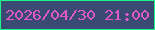 文字の大きさ：5、枠の色：1ef589、背景の色：3a4b73、文字の色：e358c8 無料ブログパーツのブログ時計