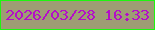 文字の大きさ：3、枠の色：1ef610、背景の色：9e9d74、文字の色：b40dc9 無料ブログパーツのブログ時計
