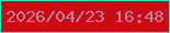 文字の大きさ：3、枠の色：1ef7bf、背景の色：cd0911、文字の色：c182a3 無料ブログパーツのブログ時計