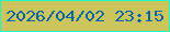 文字の大きさ：1、枠の色：1ef8c8、背景の色：ccc45c、文字の色：0465a6 無料ブログパーツのブログ時計