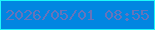 文字の大きさ：1、枠の色：1ef8f9、背景の色：0186e1、文字の色：6674bb 無料ブログパーツのブログ時計