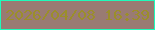 文字の大きさ：1、枠の色：1efbbb、背景の色：997b73、文字の色：9b8e2b 無料ブログパーツのブログ時計
