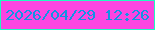 文字の大きさ：1、枠の色：1efbbf、背景の色：fb45e1、文字の色：1294e3 無料ブログパーツのブログ時計