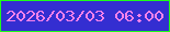 文字の大きさ：2、枠の色：1efc19、背景の色：342ed1、文字の色：f982eb 無料ブログパーツのブログ時計