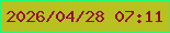 文字の大きさ：4、枠の色：1efc79、背景の色：b8c022、文字の色：920d37 無料ブログパーツのブログ時計