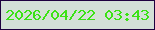 文字の大きさ：3、枠の色：1f003f、背景の色：d4e0d7、文字の色：3be215 無料ブログパーツのブログ時計