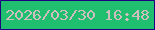 文字の大きさ：5、枠の色：1f0081、背景の色：20bf70、文字の色：cfbdbf 無料ブログパーツのブログ時計