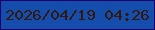 文字の大きさ：3、枠の色：1f016b、背景の色：144dab、文字の色：32180f 無料ブログパーツのブログ時計