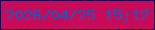 文字の大きさ：3、枠の色：1f0254、背景の色：c80b59、文字の色：1757c1 無料ブログパーツのブログ時計