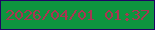 文字の大きさ：3、枠の色：1f0265、背景の色：0e943f、文字の色：aa3552 無料ブログパーツのブログ時計
