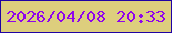 文字の大きさ：3、枠の色：1f02a4、背景の色：ddce7d、文字の色：8f06ec 無料ブログパーツのブログ時計