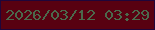 文字の大きさ：3、枠の色：1f063a、背景の色：580111、文字の色：4b694c 無料ブログパーツのブログ時計