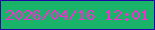 文字の大きさ：3、枠の色：1f06a4、背景の色：19b469、文字の色：f12ecb 無料ブログパーツのブログ時計