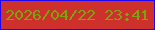 文字の大きさ：3、枠の色：1f06ef、背景の色：ce312b、文字の色：7da312 無料ブログパーツのブログ時計