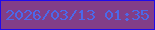 文字の大きさ：5、枠の色：1f0aeb、背景の色：823e88、文字の色：4c69ea 無料ブログパーツのブログ時計