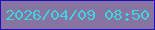 文字の大きさ：1、枠の色：1f0dc0、背景の色：8874a0、文字の色：42d2df 無料ブログパーツのブログ時計