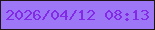 文字の大きさ：3、枠の色：1f1512、背景の色：9d77f6、文字の色：832ae7 無料ブログパーツのブログ時計