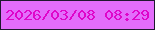 文字の大きさ：1、枠の色：1f192f、背景の色：e36dfb、文字の色：df06ca 無料ブログパーツのブログ時計