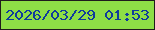 文字の大きさ：5、枠の色：1f1b1c、背景の色：8ede46、文字の色：0f3b9c 無料ブログパーツのブログ時計