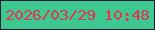 文字の大きさ：1、枠の色：1f1b33、背景の色：3dc890、文字の色：e33458 無料ブログパーツのブログ時計