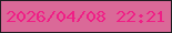 文字の大きさ：2、枠の色：1f1c20、背景の色：da6998、文字の色：ef1f86 無料ブログパーツのブログ時計