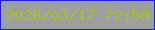 文字の大きさ：2、枠の色：1f1cdb、背景の色：9ca09e、文字の色：a3c720 無料ブログパーツのブログ時計