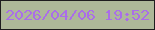 文字の大きさ：5、枠の色：1f1d1f、背景の色：aeb899、文字の色：aa6ee8 無料ブログパーツのブログ時計