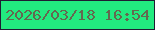 文字の大きさ：5、枠の色：1f1d32、背景の色：22eb7f、文字の色：64684f 無料ブログパーツのブログ時計